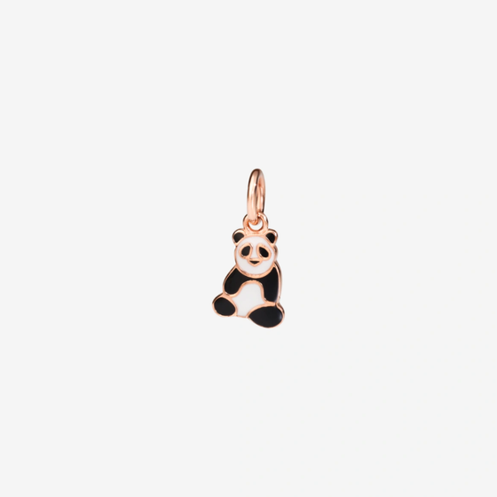 Rose Gold & Enamel Panda Charm