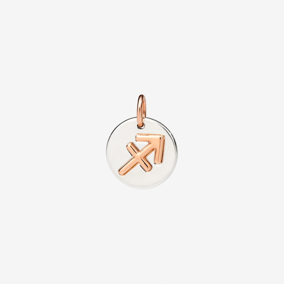 Silver & Rose Gold Sagittarius Charm