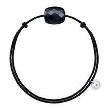  Bracelet Cordon Noir Coussin Onyx