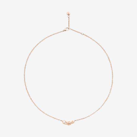 Rose Gold & White Diamond Nodo Necklace