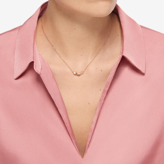 Rose Gold & White Diamond Nodo Necklace