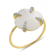  Bague Victoria Lys Nacre Blanche Et Diamants Or Jaune