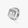 Move Titanium Natural Signet Ring Natural Titanium Diamond Ring