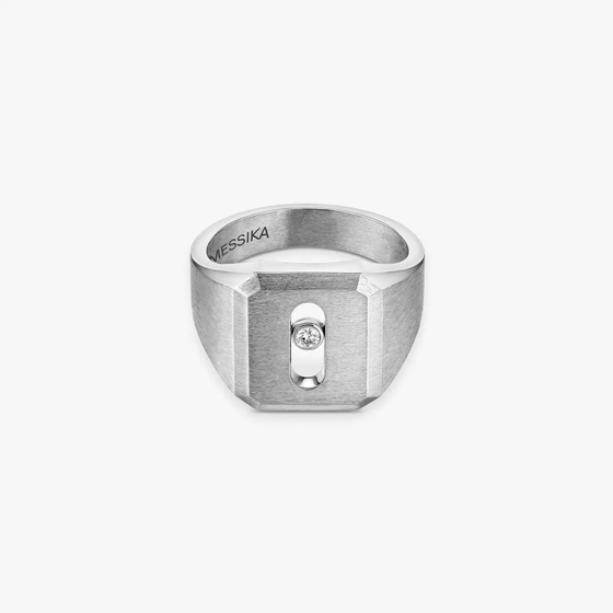 Move Titanium Natural Signet Ring Natural Titanium Diamond Ring