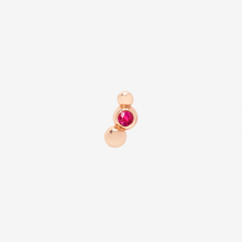  Boucle D'oreille Stud Bollicine Or Rose & Rubis