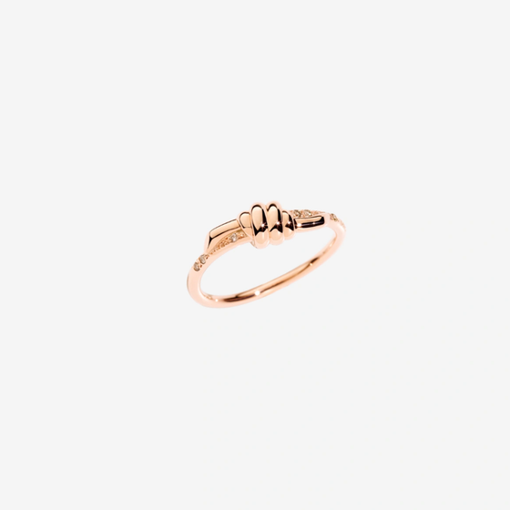 Rose Gold & Brown Diamond Nodo Ring