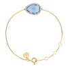 Topaz Swiss Blue And Diamonds Yellow Gold Alma Bracelet