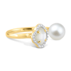 Mother Of Pearl + Diamonds Yellow Gold Victoria Pearls Ring