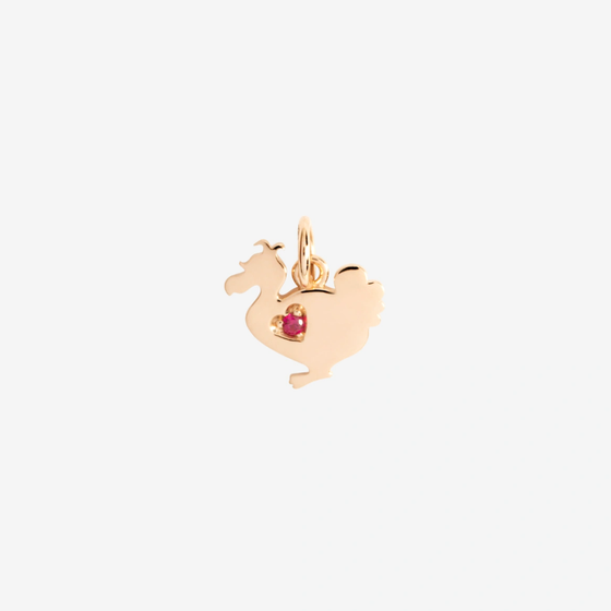 Rose Gold & Ruby Lady Dodo Charm