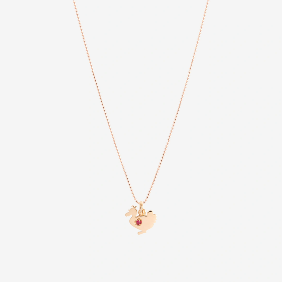 Rose Gold & Ruby Lady Dodo Charm