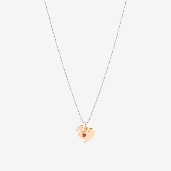 Rose Gold & Ruby Lady Dodo Charm