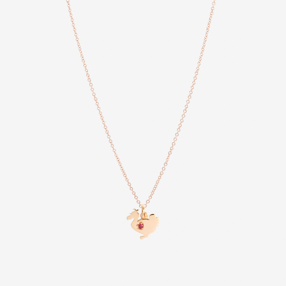 Rose Gold & Ruby Lady Dodo Charm