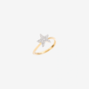 Yellow Gold & White Diamond Star Ring