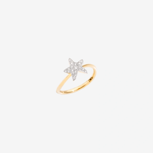  Yellow Gold & White Diamond Star Ring