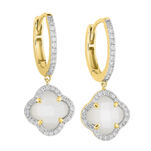  Mother Of Pearl + Diamonds Yellow Gold Victoria Diamonds Earrings