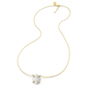 Collier Victoria Lys Nacre Blanche Et Diamants Or Jaune