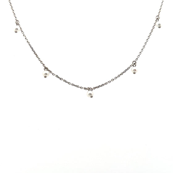 Le Lien White Gold & White Pearls Necklace