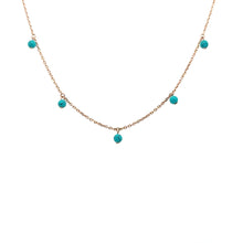  Le Lien Rose Gold & Turquoises Necklace