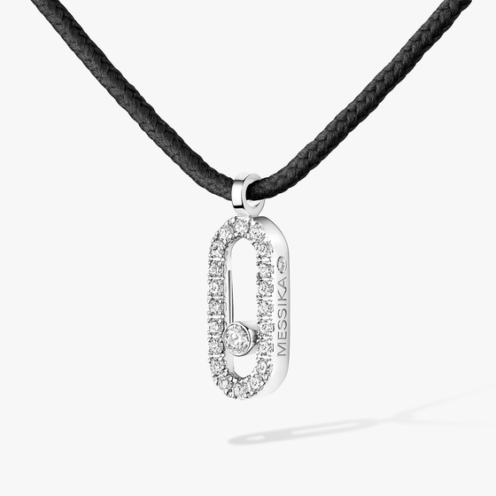 Collier Diamant Or Blanc Cordon Messika CARE(S) Noir Pavé