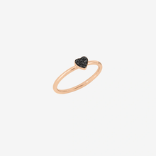  Rose Gold & Black Diamond Heart Ring