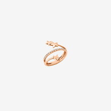  Rose Gold & Diamond Spiral Star Ring