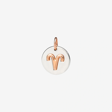  Silver & Rose Gold Aries Charm