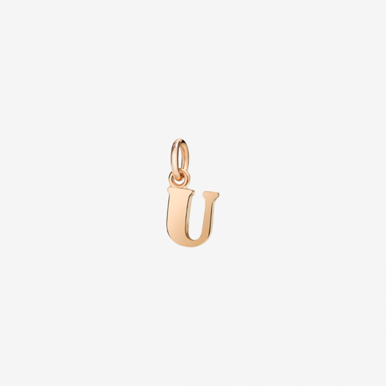 Rose Gold Letter U Charm