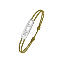  White Gold Diamond Bracelet Messika CARE(S) Khaki Cord Bracelet
