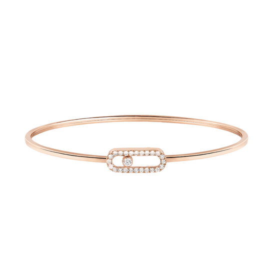 Bracelet Diamant Or Rose Jonc Flex Move Uno Pavé MM