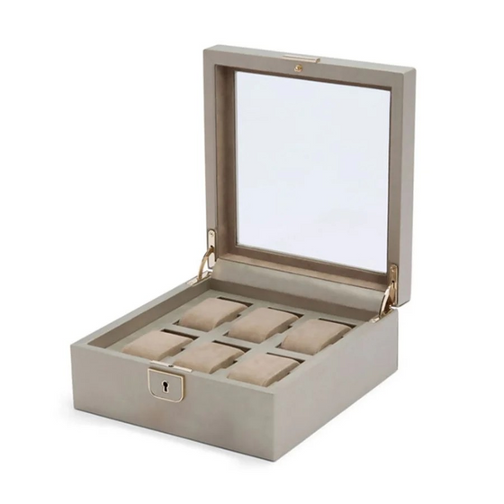 Palermo 6 Piece Watch Box - Pewter