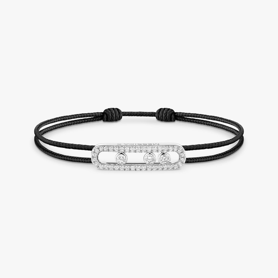 Bracelet Diamant Or Blanc Cordon Messika CARE(S) Noir Pavé