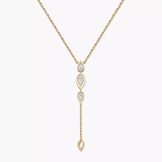 Fiery Cravate Collier Diamant Or Jaune