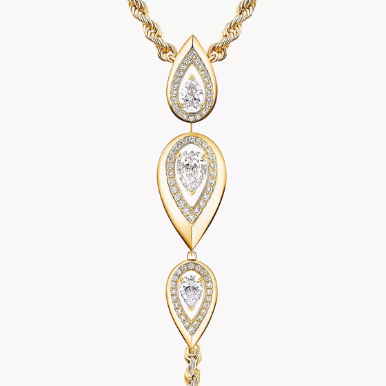 Fiery Cravate Collier Diamant Or Jaune