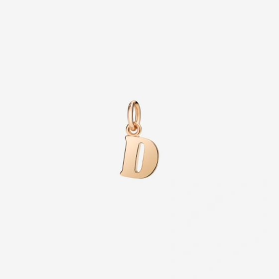 Rose Gold Letter D Charm