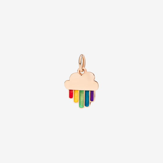 Rose Gold & Enamel Rainbow Charm