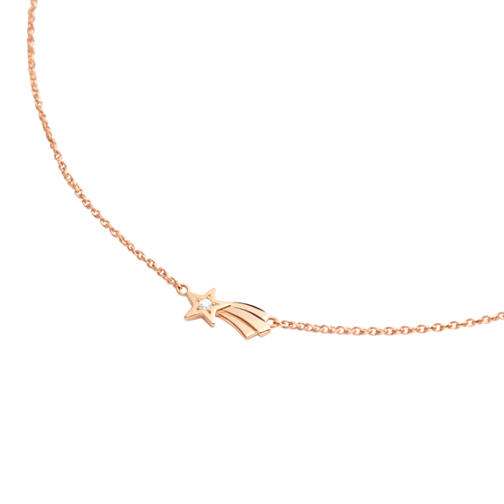 Rose Gold & Diamond Shooting Star Necklace