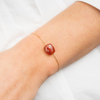 Red Carnelian Cushion Yellow Gold Bracelet