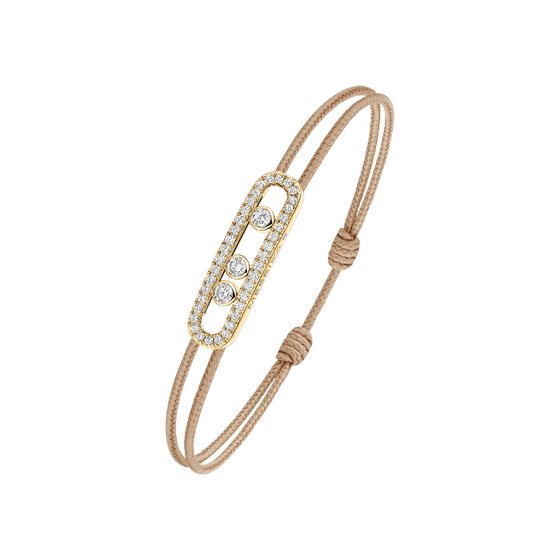 Cordon Messika CARE(S) Beige Pavé Bracelet Diamant Or Jaune