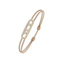  Bracelet Diamant Or Jaune Cordon Messika CARE(S) Beige Pavé