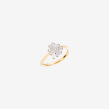  Yellow Gold & Diamanti Four Leaf Clover Ring