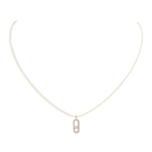  Pink Gold Diamond Necklace Messika CARE(S) Cream Cord Pavé Necklace