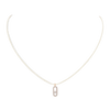 Collier Diamant Or Rose Cordon Messika CARE(S) Crème Pavé