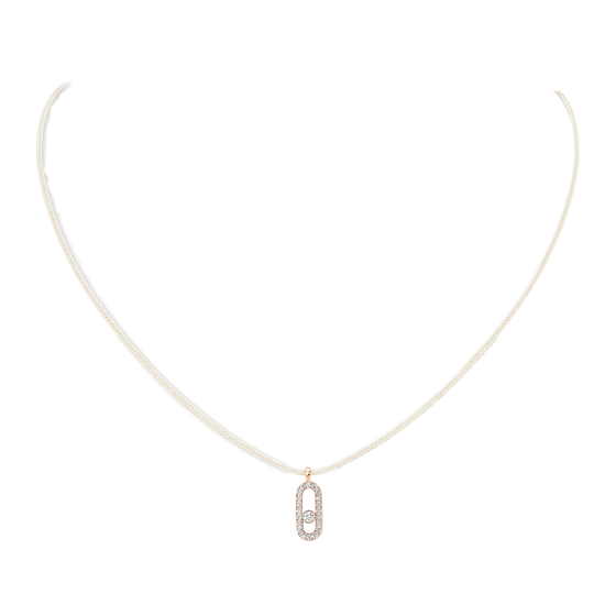 Collier Diamant Or Rose Cordon Messika CARE(S) Crème Pavé