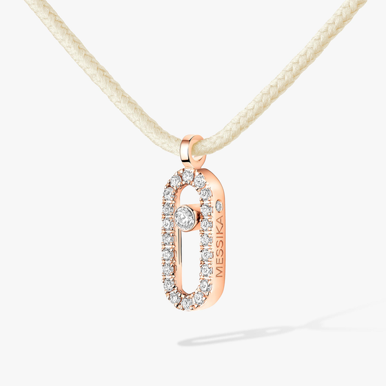 Collier Diamant Or Rose Cordon Messika CARE(S) Crème Pavé