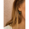 Boucles D'oreilles Agate Verte Petit Trefle Or Jaune