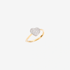 Yellow Gold & White Diamond Heart Ring