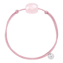  Bracelet Cordon Vieux Rose Coussin Quartz Rose Poudre