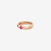 Bague Cœur Or Rose & Rubis Synthétique