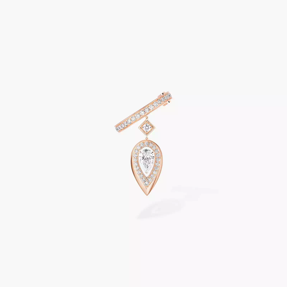 Fiery clip earring 0.10ct Pink Gold Diamond Earrings