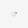 White Gold & White Diamond Heart Earring